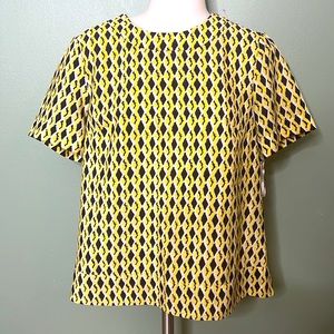 GEO Print Blouse Black and Yellow ✨